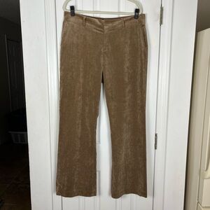 Coldwater Creek Toffee Brown Ultra Fine Ribbed Whisper Corduroy Wide Leg Pants